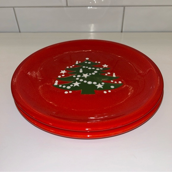 Festive Red Christmas Tree Plates - Picture 9 of 11